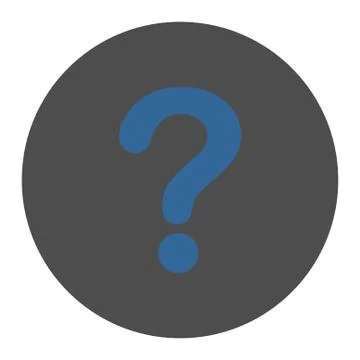 Question flat cobalt and gray colors round button Stock Illustration