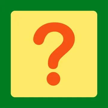Question flat orange and yellow colors rounded button Stock Illustration