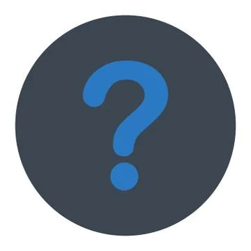 Question flat smooth blue colors round button Stock Illustration