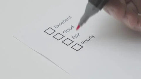 Question form filled ticked boxes saying always Stock Footage 284236229