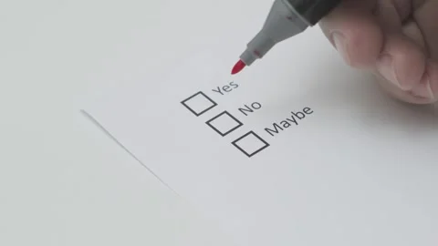 Question form filled ticked boxes saying no Stock Footage 284236273