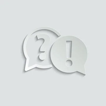 Question icon and exclamation point icon. Chat symbol with the Question and e Stock Illustration