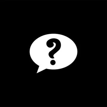 Question Icon On Black Background. Black Flat Style Vector Illustration Stock Illustration