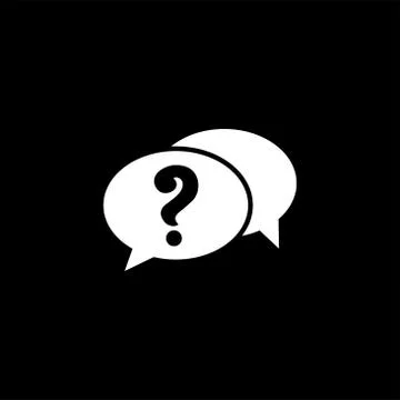 Question Icon On Black Background. Black Flat Style Vector Illustration Stock Illustration