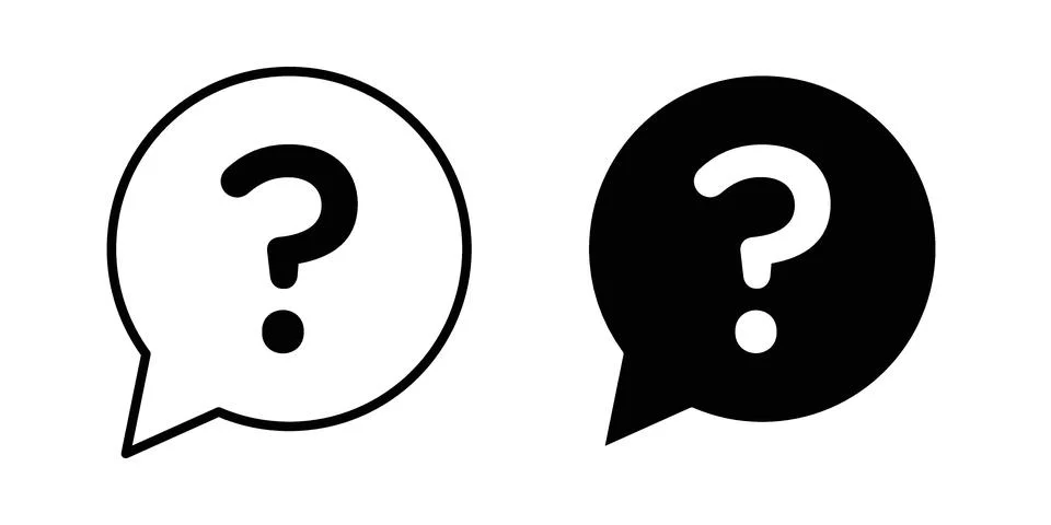 Question icon linear versions pack on white background Stock Illustration