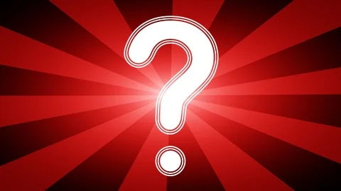 Question icon in red abstract background with rays. 스톡 동영상 113640525