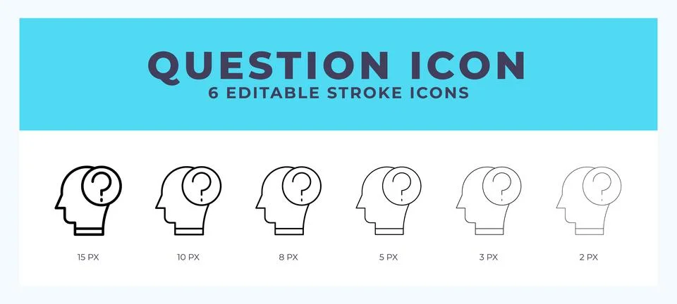 Question icon set with different stroke. Vector illustration with editable .. Stock Illustration
