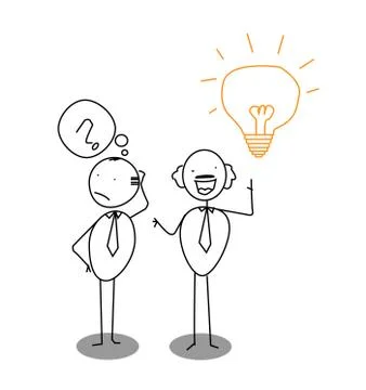 Question, idea &amp; man Stock Illustration