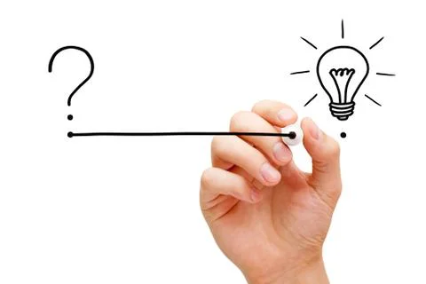 From Question To Implementation Of Great Idea Concept Stock-Fotos