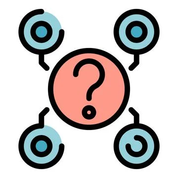 Question interaction icon color outline vector Stock Illustration