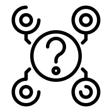 Question interaction icon, outline style Illustrazione stock