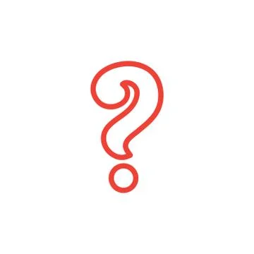Question Line Red Icon On White Background. Red Flat Style Vector Illustration Stock Illustration