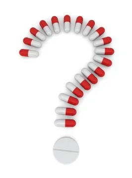 Question made of pills Stock Illustration