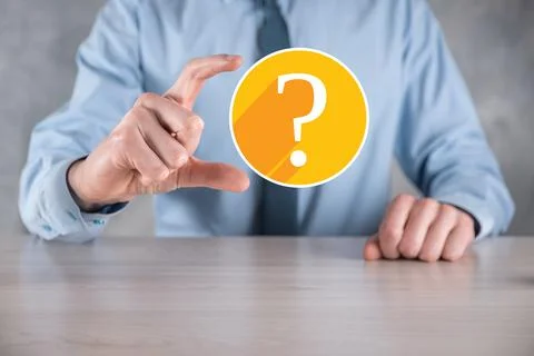 Question mark. 3d abstract on dark background flat icons with long shadows..  Stock Photos