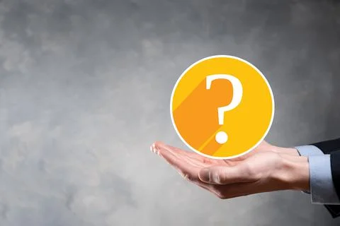 Question mark. 3d abstract on dark background flat icons with long shadows..  Stock Photos