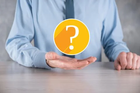 Question mark. 3d abstract on dark background flat icons with long shadows..  Stock Photos