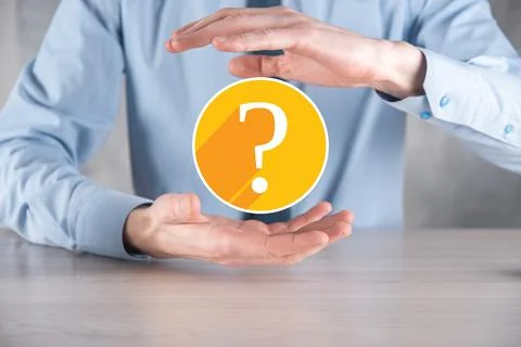 Question mark. 3d abstract on dark background flat icons with long shadows..  Stock Photos