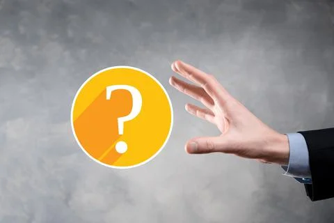 Question mark. 3d abstract on dark background flat icons with long shadows..  Stock Photos