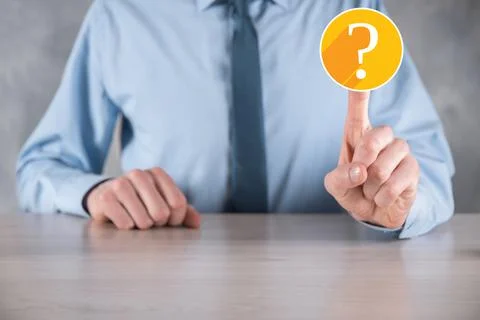 Question mark. 3d abstract on dark background flat icons with long shadows..  Stock Photos