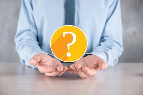 Question mark. 3d abstract on dark background flat icons with long shadows..  Stock Photos