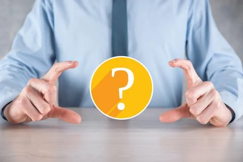 Question mark. 3d abstract on dark background flat icons with long shadows..  Stock Photos