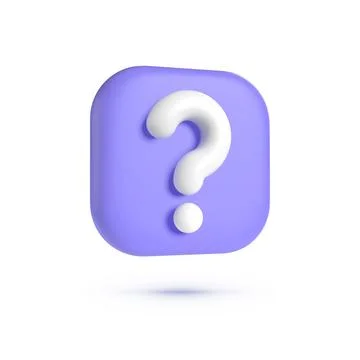 Question mark 3D icon on white background. Realistic 3d purple question mark Stock Illustration