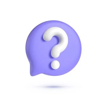 Question mark 3D icon on white background. Realistic 3d purple question mark Stock Illustration