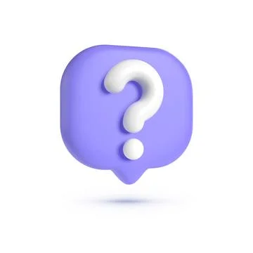 Question mark 3D icon on white background. Realistic 3d purple question mark Stock Illustration