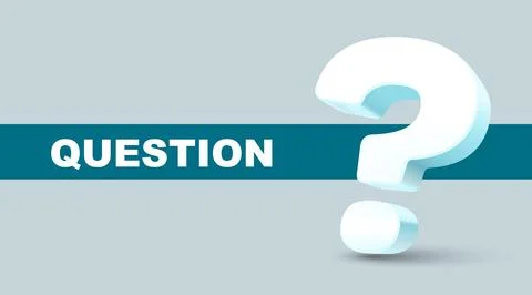Question mark, 3d symbol, service info banner. Vector illustration Stock Illustration