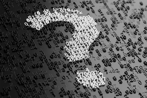 Question Mark as Abstract Black Random Numbers Numeric Characters Backgroun.. イラスト素材