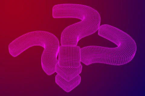 Question mark abstract mesh Stock Illustration