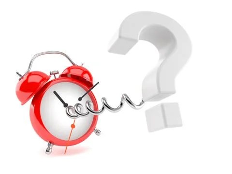 Question mark with alarm clock Stock Illustration