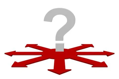 Question mark and arrows Stock Illustration