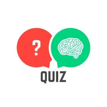 Question mark and brain like quiz Stock Illustration