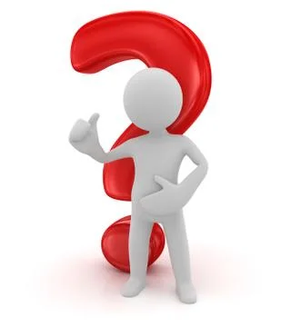 Question mark and character Stock Illustration