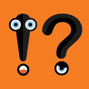 Question mark and exclamation mark Stock Illustration