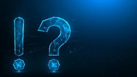 Question mark and exclamation mark low poly design Stock Illustration