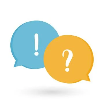 Question mark and exclamation mark icon. Online communication and learning Stock Illustration