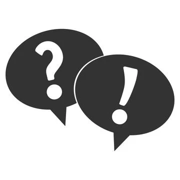 Question mark and exclamation mark in speech bubble on white background. Diol Stock Illustration