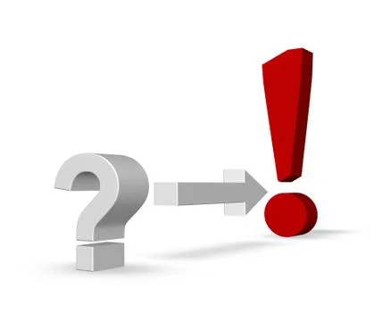 Question mark and exclamation point - 3d illustration Stock-Illustration