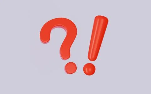 Question mark and exclamation point, chat mark 3d illustration Stock Illustration