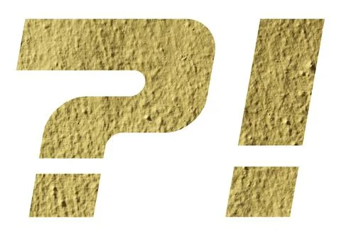 Question mark and Exclamation sign with yellow wall textured on white backgro Stock Illustration