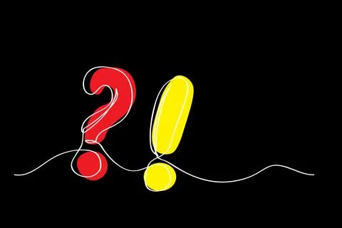 Question  Mark and Exclamation - Single Line 01D 스톡 일러스트