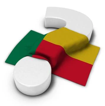 Question mark and flag of benin - 3d illustration Stock Illustration