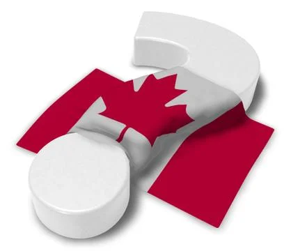 Question mark and flag of canada - 3d illustration Illustrazione stock