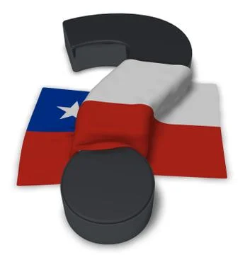 Question mark and flag of chile - 3d illustration Stock Illustration