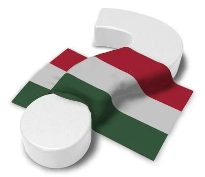 Question mark and flag of hungary - 3d illustration Illustrazione stock