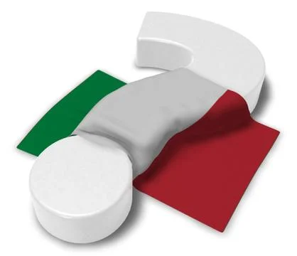 Question mark and flag of italy - 3d illustration Illustrazione stock