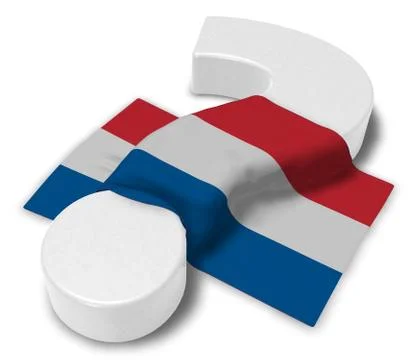 Question mark and flag of the netherlands - 3d illustration Stock-Illustration