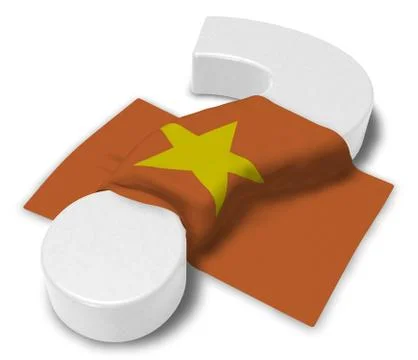 Question mark and flag of vietnam - 3d illustration Stock Illustration